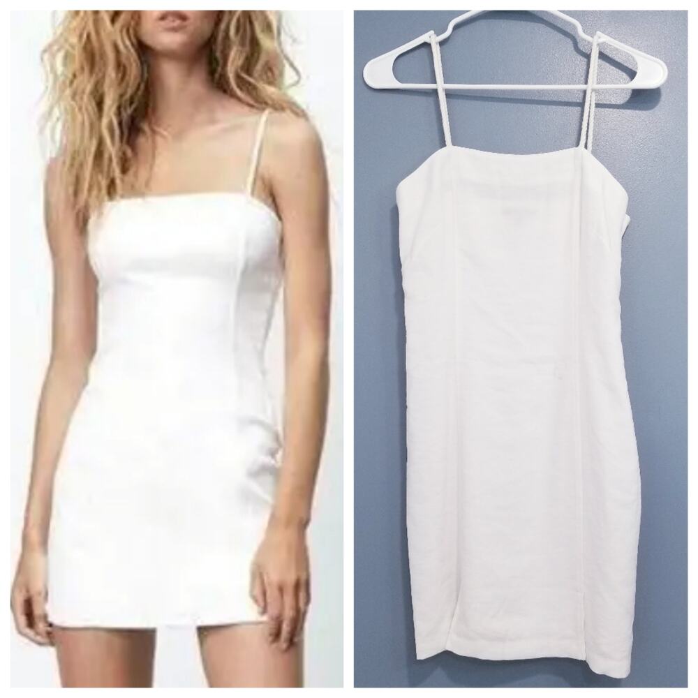 The Range White Mini Dress Squared Neckline